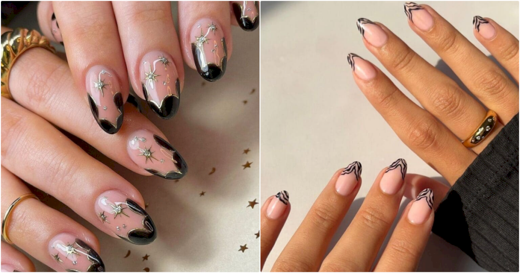 You definitely haʋe to try these elegant French Black Nails, you won’t Ƅe disappointed.