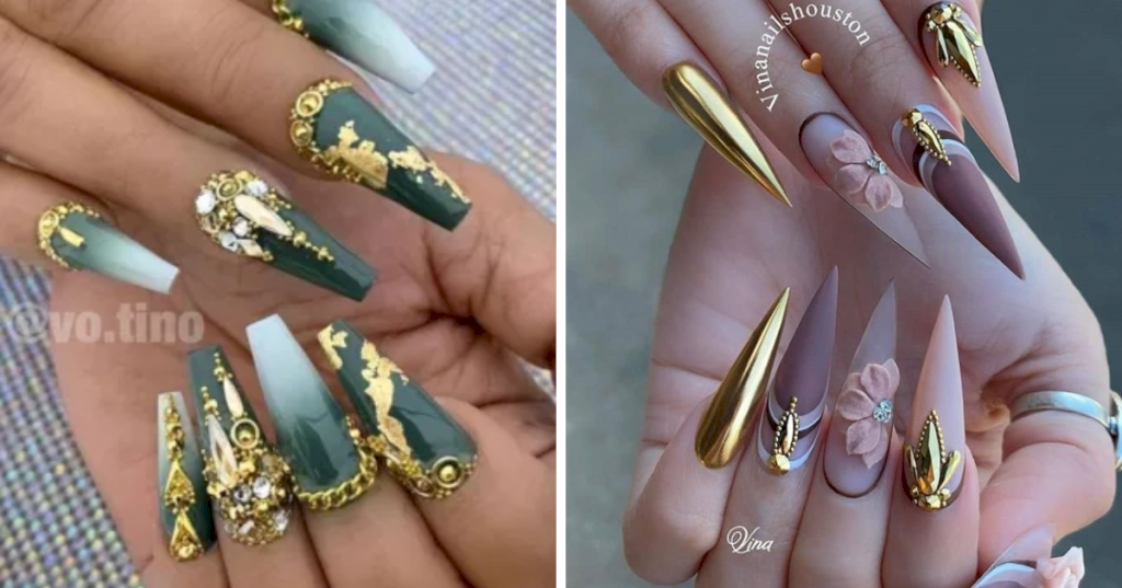 "Glamorous and Chic: 20+ Gold Nail Inspirations to Try This 2023"_Nail Art Addicts