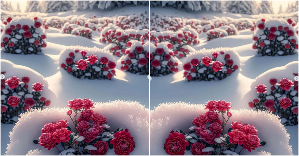 A sea of roses amidst the snow_Lt