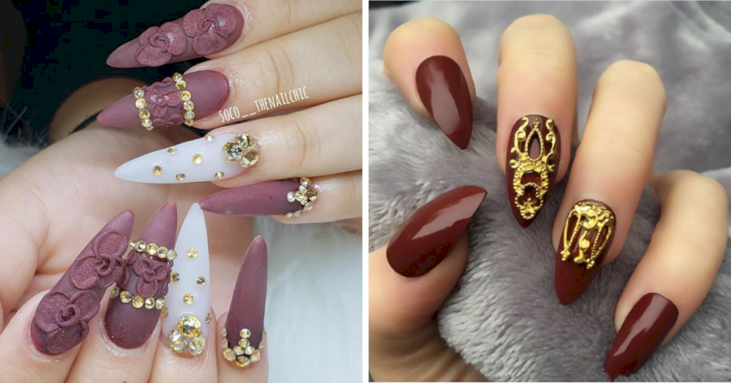 "Unveiling Fall's Finest: 30 Glamorous Maroon Nail Styles for 2023"_Nail Art Addicts