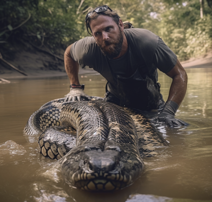 Bold and dangerous: Man's incredible encounter with a 28-foot giant python in the heart of the Amazon rainforest creates a stir