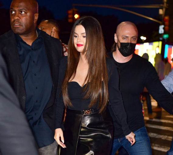 Selena Gomez Makes All Black Look Anything but Boring in a Subtly Sexy Versace Outfit