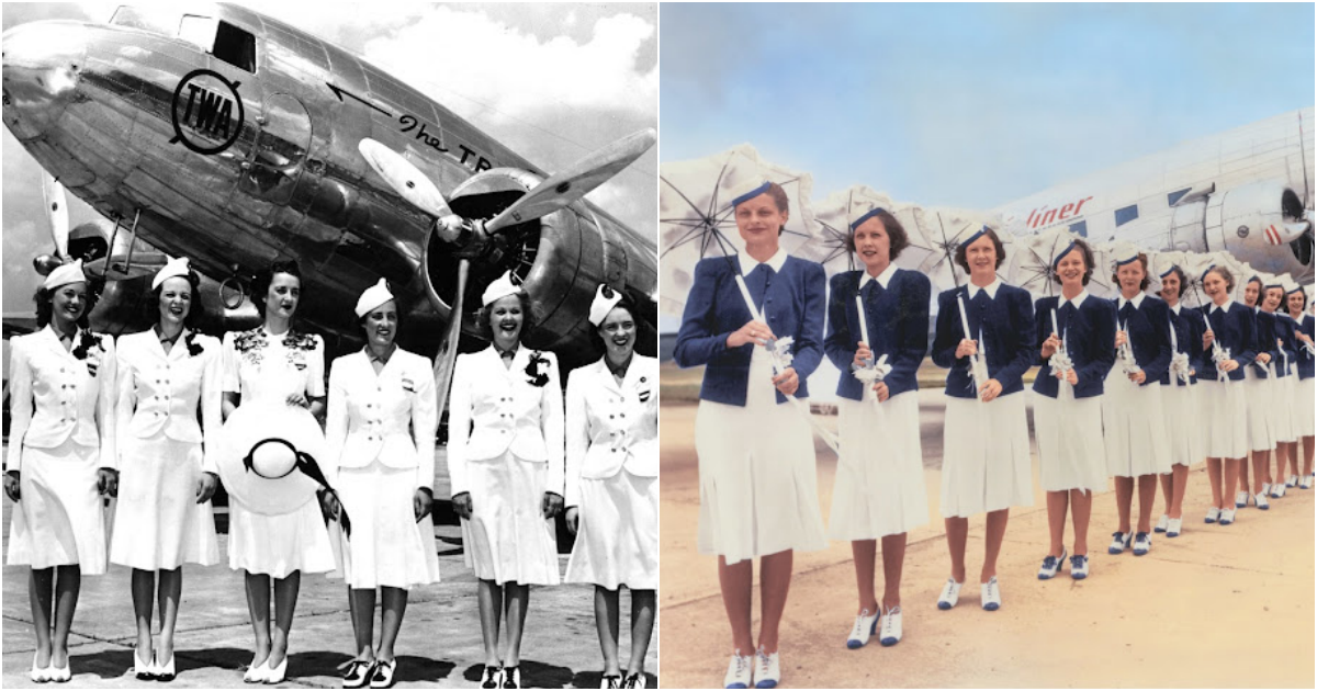 26 Vintage Photos Show Beautiful Flight Attendant Uniforms From Between ...