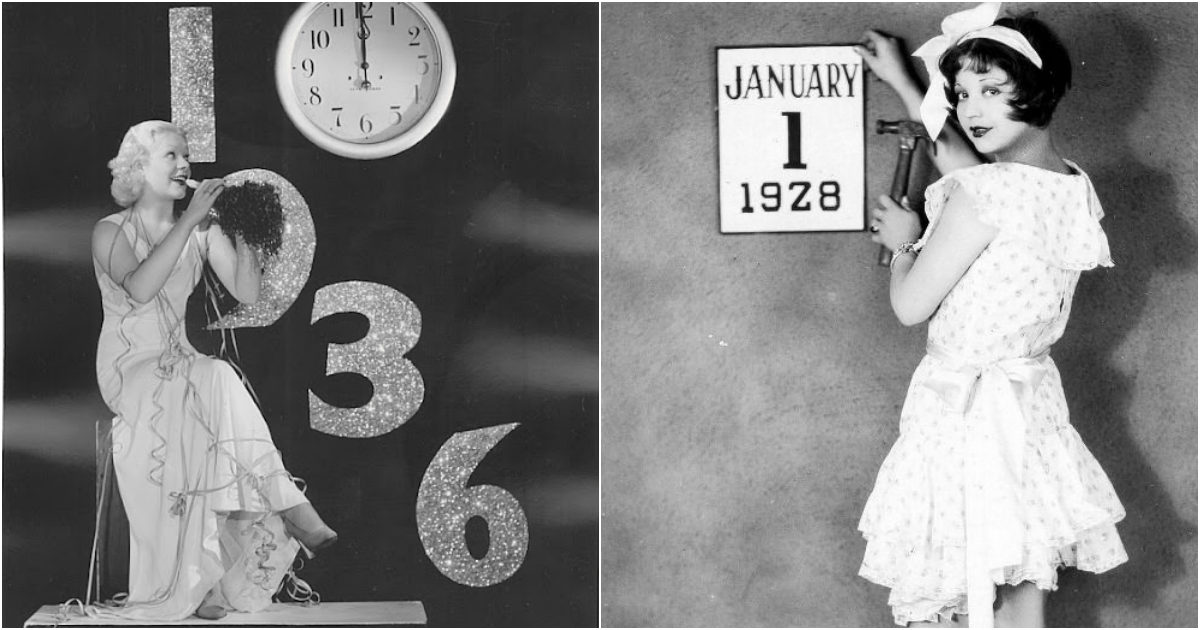 Stunning Black and White Photos Show How American Actresses Greeting New Year in the Past - OLD US