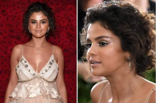 Selena Gomez risks ruining Met Gala white gown as she overloads the bronzer on red carpet