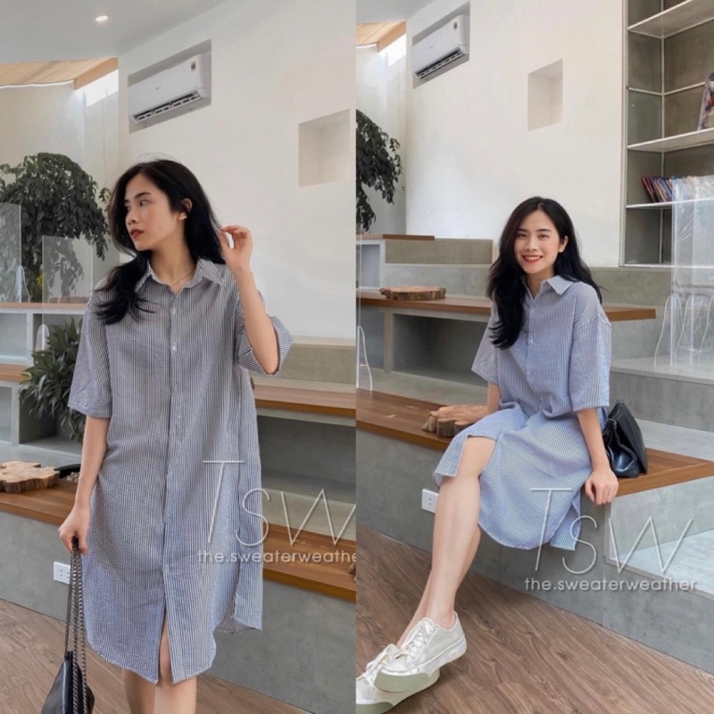 SALE SỐC] Váy yếm công sở cho mẹ bầu và sau sinh hàng thu đông màu xanh da  trời | Shopee Việt Nam