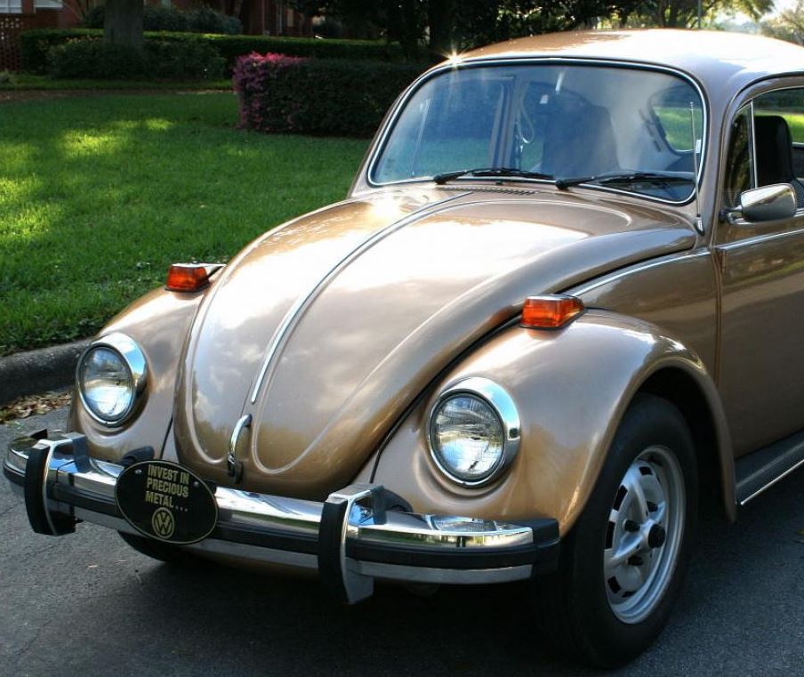 Prominent round headlights are a defining feature of the 1976 Volkswagen Beetle, adding character and charm to the car's front fascia while also providing excellent visibility for nighttime driving.