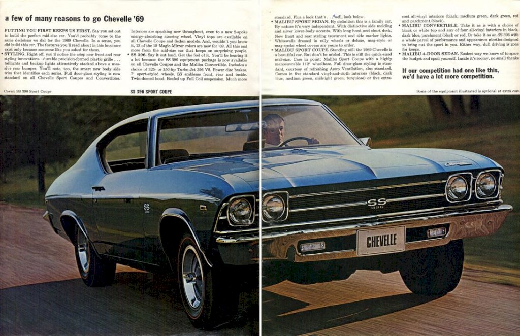 El Chevrolet Chevelle SS 1969 de 396 marcó el comienzo de la tercera generación de la línea Chevelle, con un rediseño completo del exterior y el  interior, así como mejoras significativas en el rendimiento. 